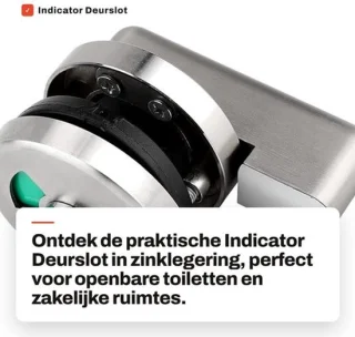 Deurslot indicator zinklegering rood/groen voor toilet en badkamer