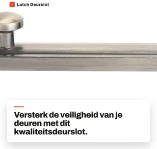 Deurslot koper schuifbout vintage-stijl