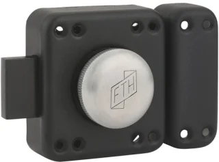 Deurslot met knop, cilinder 45 mm, mat zwart