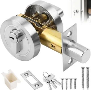 Deurslot met sleutel - modern rond - zinklegering - ShopVlot