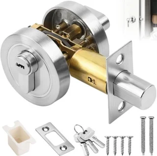 Deurslot met sleutel - modern rond - zinklegering - ShopVlot
