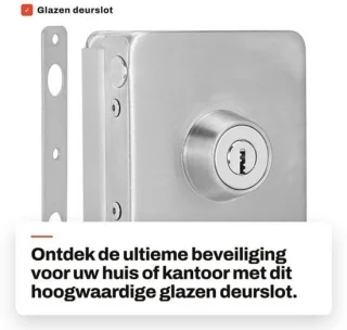 Deurslot roestvrijstalen slotschaal voor glazen deuren