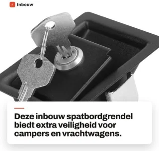 Deurslot RV - 304 RVS - inbouw spatbordgrendel - inclusief 2 sleutels - 85 x 68 x 20 mm