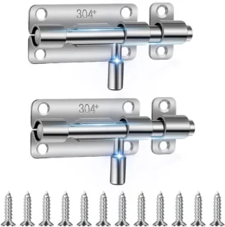 Deurslot RVS 2 stuks met schuifsysteem