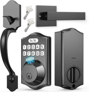 Deurslot set vingerafdruk en code zwart