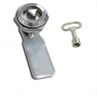 Deurslot Set - Zinklegering Vergrendeling - Kasten Beveiligen - Elektrisch Draaibare Klep - 18 mm Hoogte - Zilverkleurig