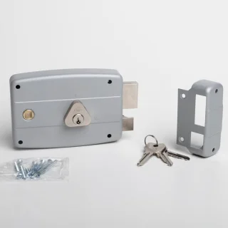 Deurslot van staal met vernikkelde cilinder - 60 mm