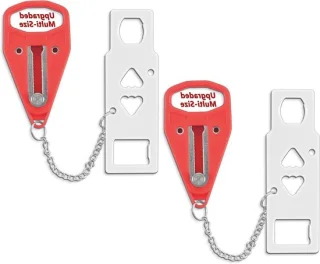 Draagbaar deurslot, 2 stuks, rood