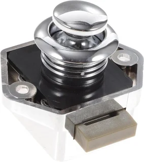 Drukknop deurslot - grendelslot kastslot - 4,8x4,1 cm - zilver