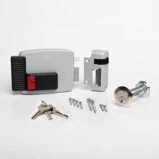 Elektrisch buitendeurslot grendel 70 mm aluminium grijs