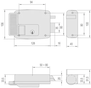 Elektrisch deurslot 60 mm