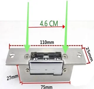 Elektrisch deurslot - Smal type 12 cm - Zilver