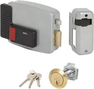 Elektrisch instapslot deur 50 mm - grijs aluminium