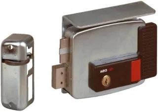 Elektrisch insteekslot 80 mm links zilverkleurig