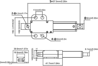 Elektrische Micro-lineaire Actuator 12V 150N - 75 mm slag