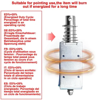 Elektromagneet open frame push pull type dc 12v metaal