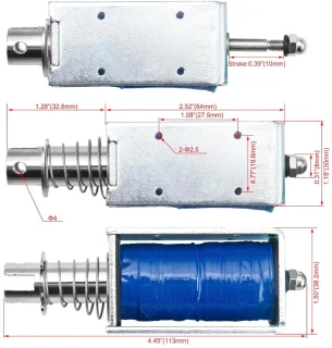Elektromagneet open frame push pull type dc 12v metaal