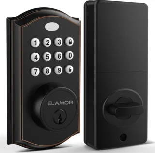 Elektronisch deurslot oliegewreven brons