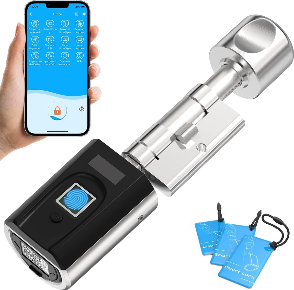 Elektronisch Deurslot Vingerafdruk RFID Bluetooth WiFi IP65 30-70mm