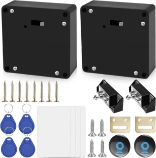 Elektronisch kastslot - slim ladeslot - 2 stuks - zwart