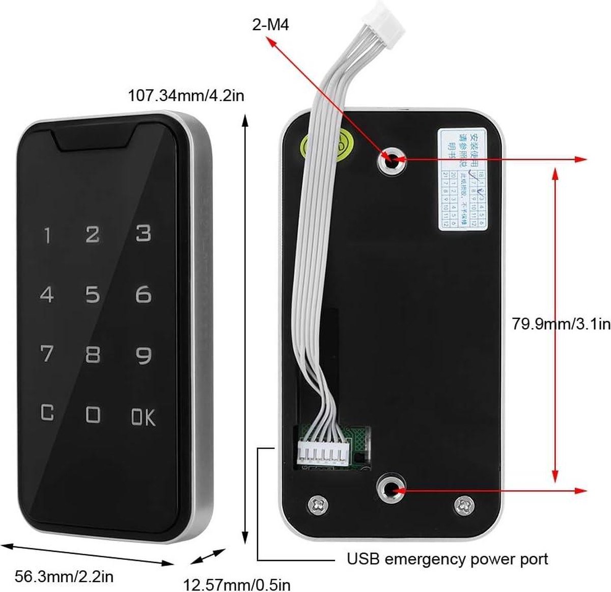 Elektronisch Kastslot Smart Cabinet Touch-Keypad