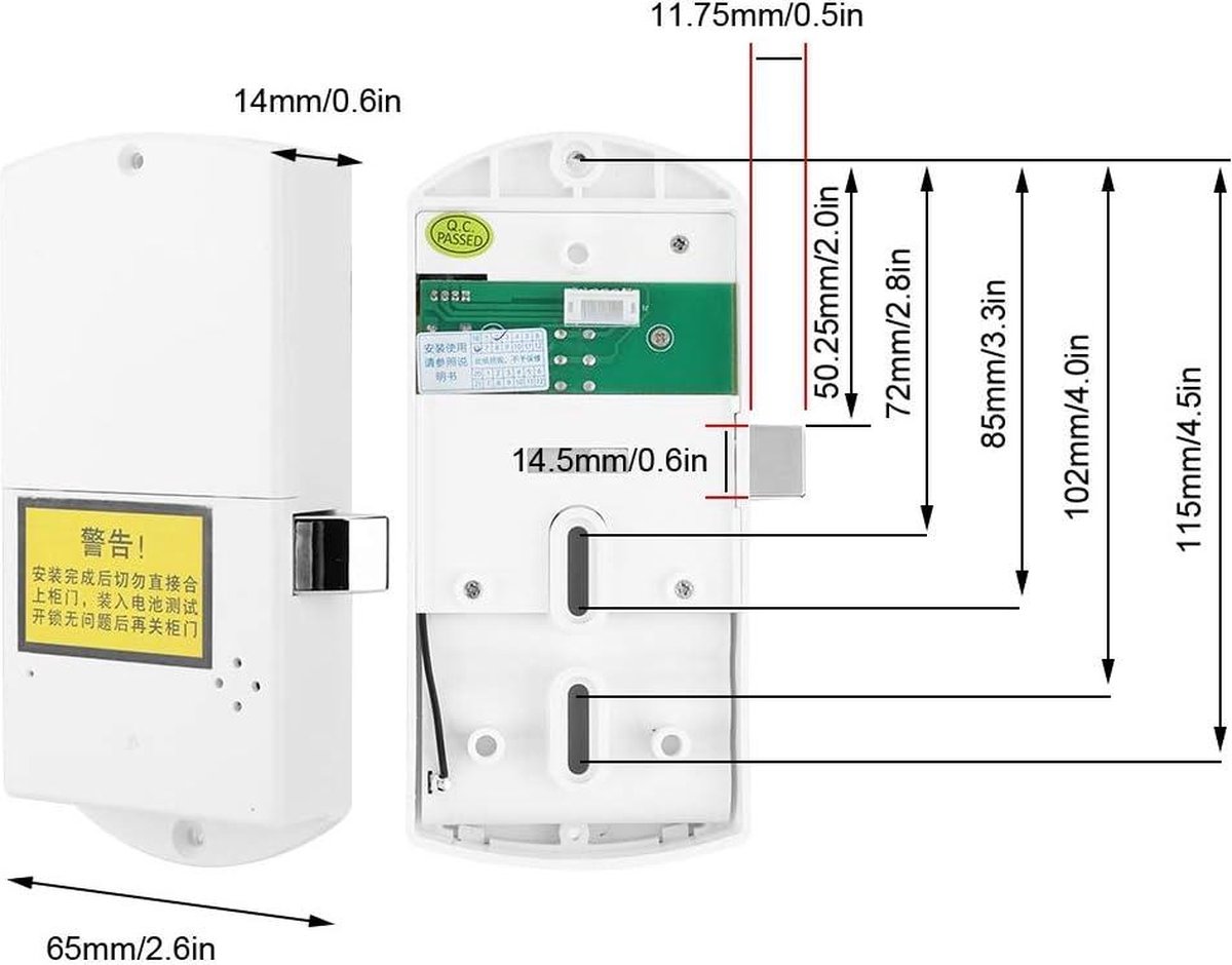 Elektronisch Kastslot Smart Cabinet Touch-Keypad