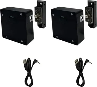 Elektronisch kastslot vierkant 7,6 cm zwart