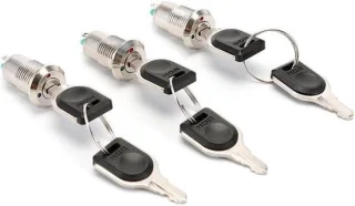 Elektronisch slot sleutelschakelaar 12 mm zilverkleurig