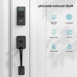 Elektronisch Voordeurslot Nachtschoot Zwart 38-50 mm