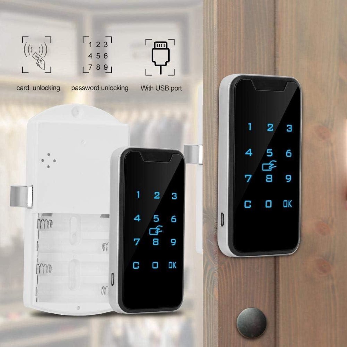 Elektronische Kabinet Lock Zinklegering Smart RFID Wachtwoordsluittype
