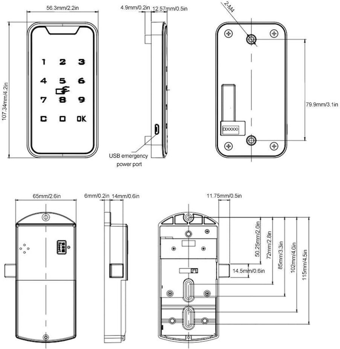 Elektronische Kabinet Lock Zinklegering Smart RFID Wachtwoordsluittype