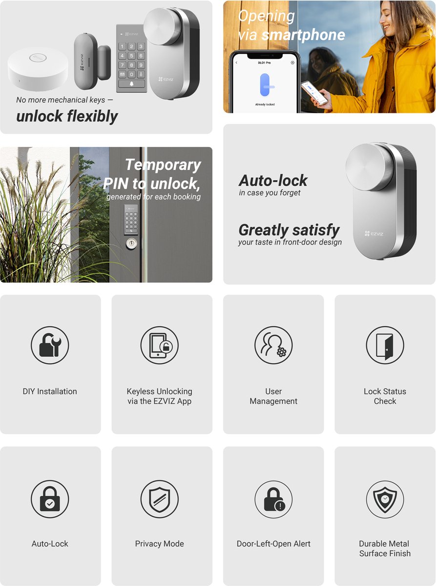 EZVIZ DL01 Pro Smart Lock Zilver