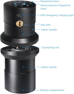 Fingerprint deurklink Slim slot Halfgeleider slim deurslot voor 40 tot 60 cm dikke deuren kantoor - ShopVlot