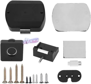Fingerprint Lock Smart Drawer Cabinet Lock Black