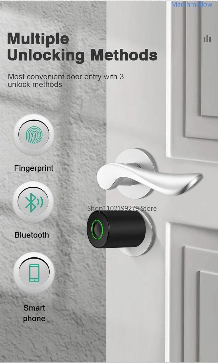 Fingerprint Lock Verstelbaar 70mm Slotcilinder Waterdicht