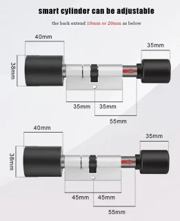 Fingerprint Lock Verstelbaar 70mm Slotcilinder Waterdicht