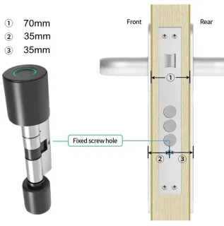 Fingerprint Lock Verstelbaar 70mm Slotcilinder Waterdicht