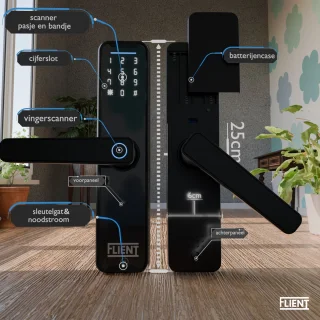 Flient Smart Lock Advanced Slim deurslot zwart