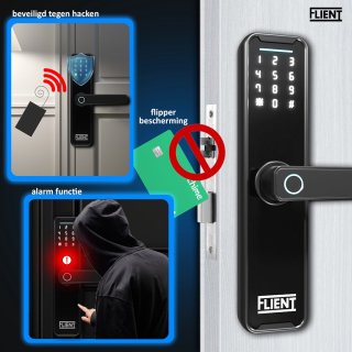 Flient Smart Lock Advanced Slim deurslot zwart