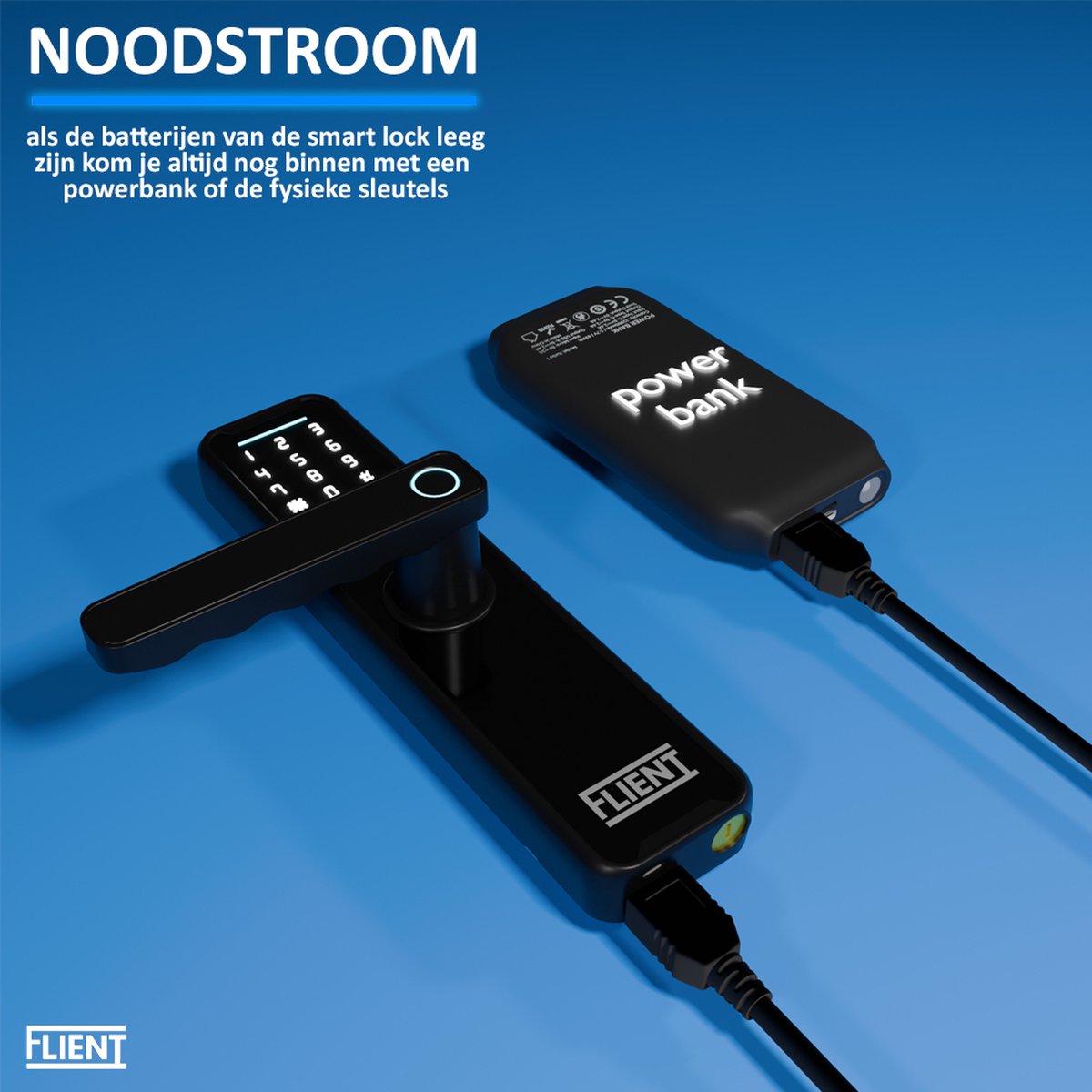 Flient Smart Lock Advanced Slim deurslot zwart