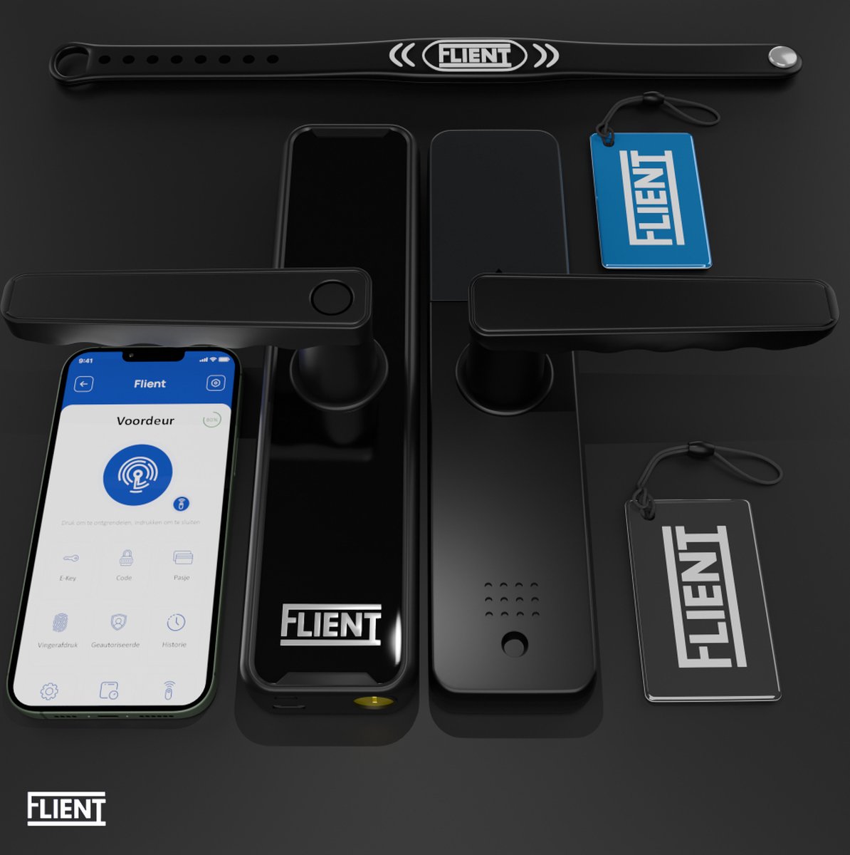 Flient Smart Lock Advanced Slim deurslot zwart