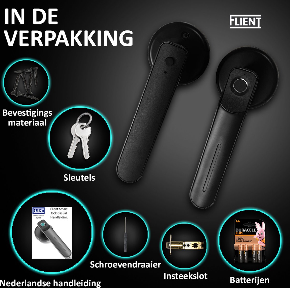 Flient Smart Lock Casual 1.0 Zwart Deurslot