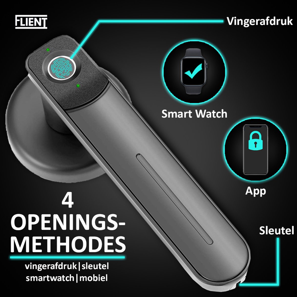 Flient Smart Lock Casual 2.0 Zwart Deurslot