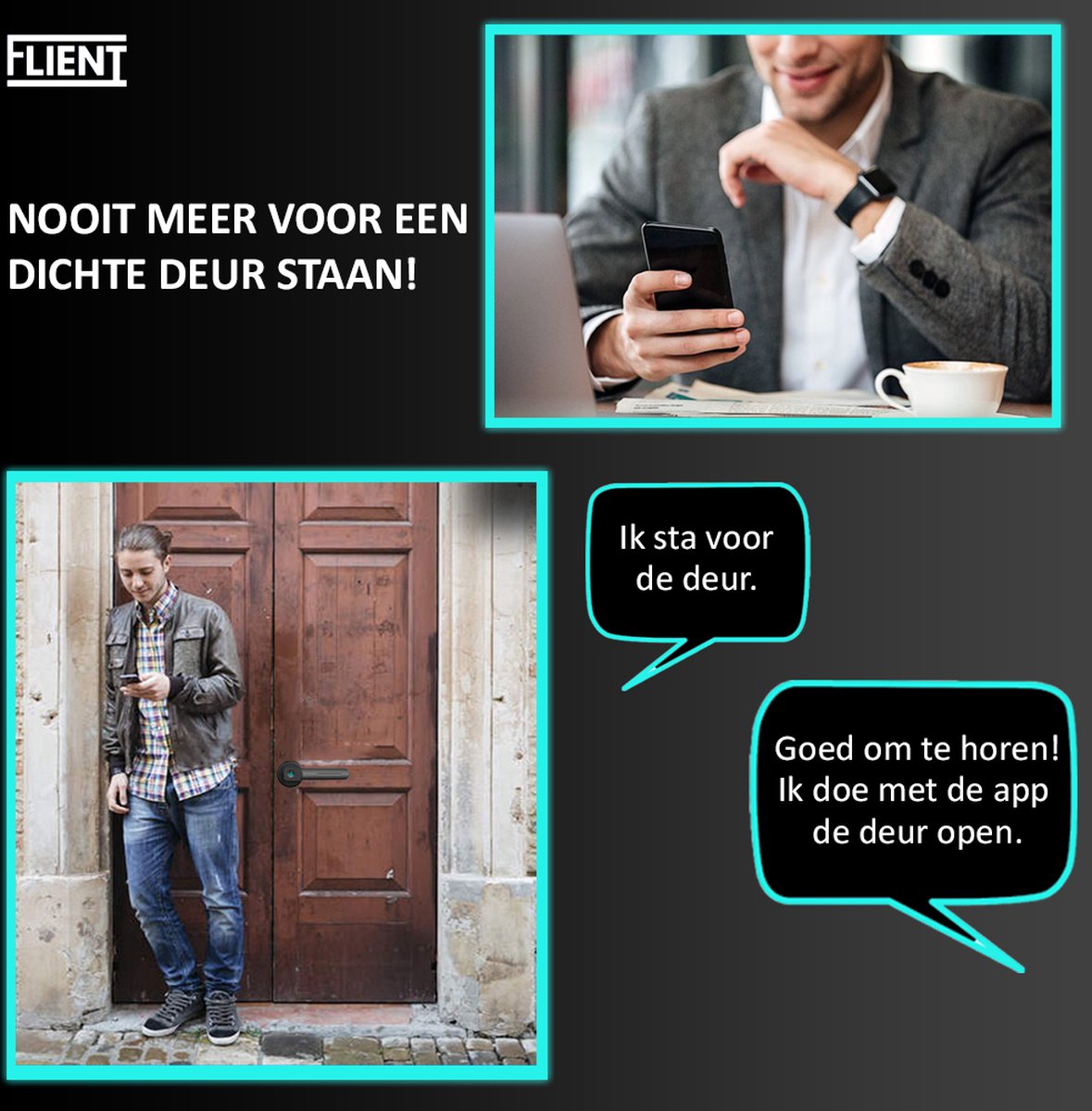 Flient Smart Lock Casual 2.0 Zwart Deurslot