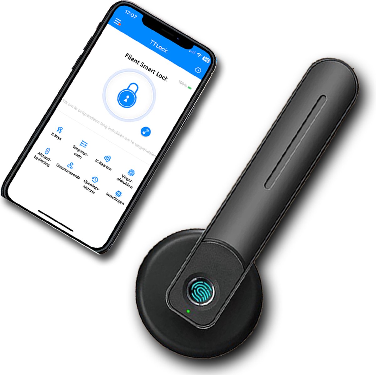 Flient Smart Lock Casual 2.0 Zwart Deurslot