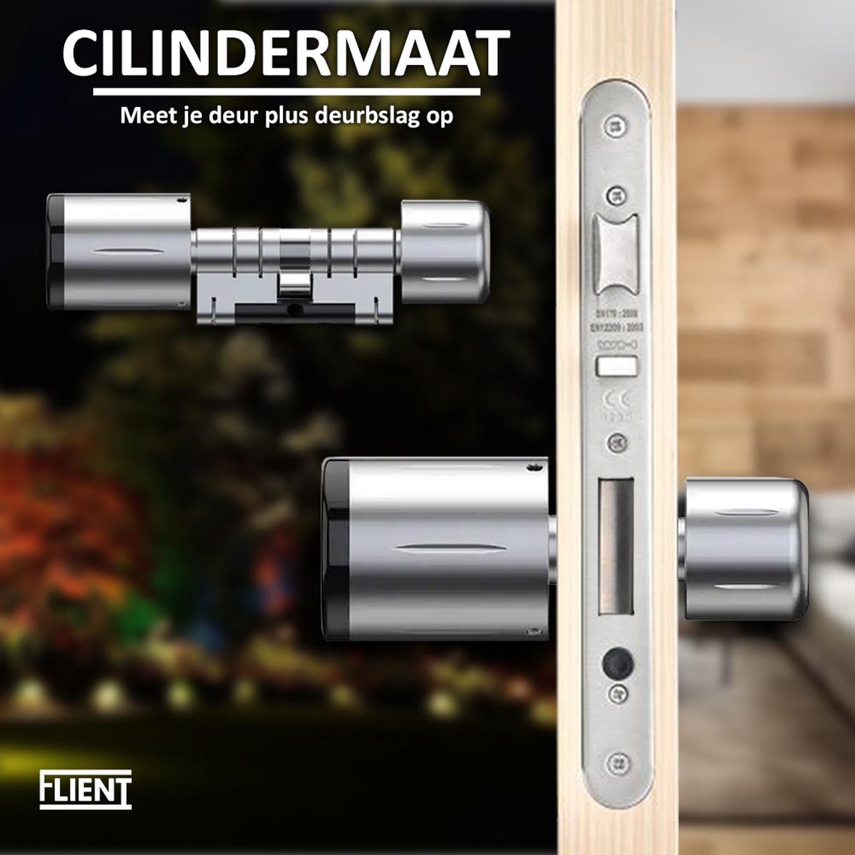 Flient Smart Lock Eon Slim Cilinderslot 32.5/32.5 RVS