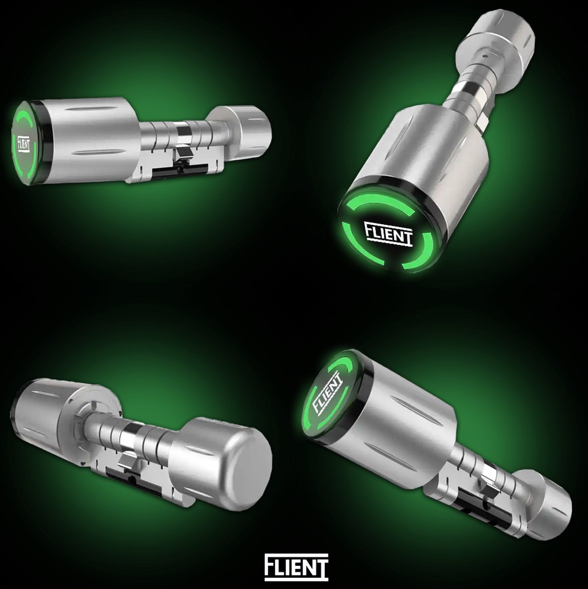 Flient Smart Lock Eon Slim Cilinderslot 32.5/32.5 RVS