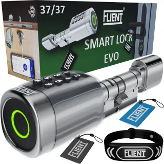 Flient Smart Lock Evo Slim Cilinderslot RVS Zilver 37/37