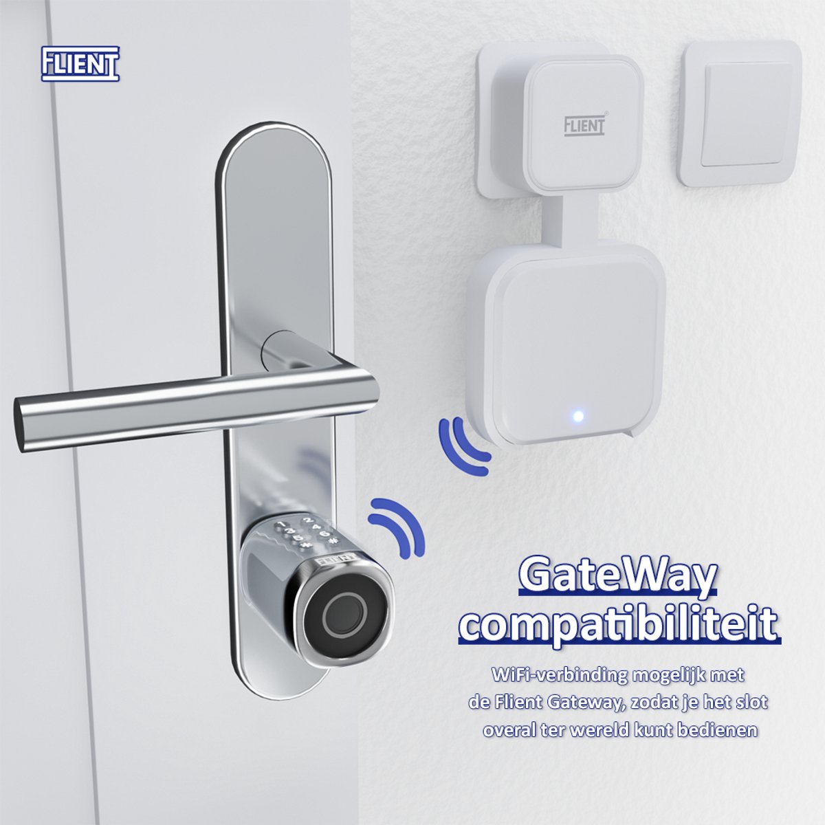 Flient Smart Lock Evo Slim Cilinderslot RVS Zilver