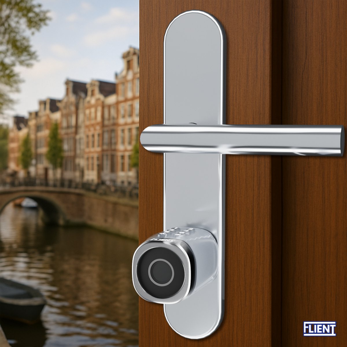 Flient Smart Lock Evo Slim Cilinderslot RVS Zilver